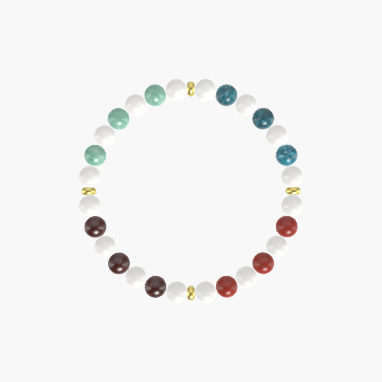 White Jade, Red Jasper, Apatite and More Gemstone Bracelet