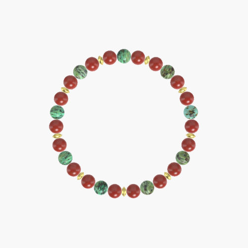 Red Jasper and African Turquoise Bracelet