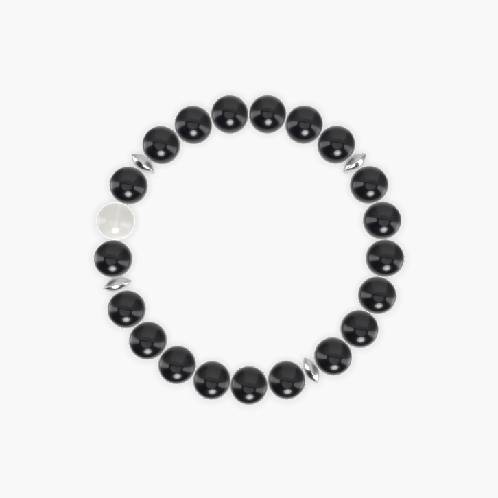 Black Obsidian and Moonstone Bracelet