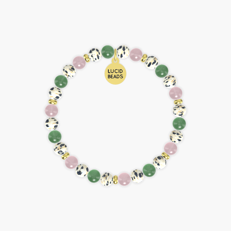 Dalmatian Jasper, Rose Quartz and Aventurine Bracelet