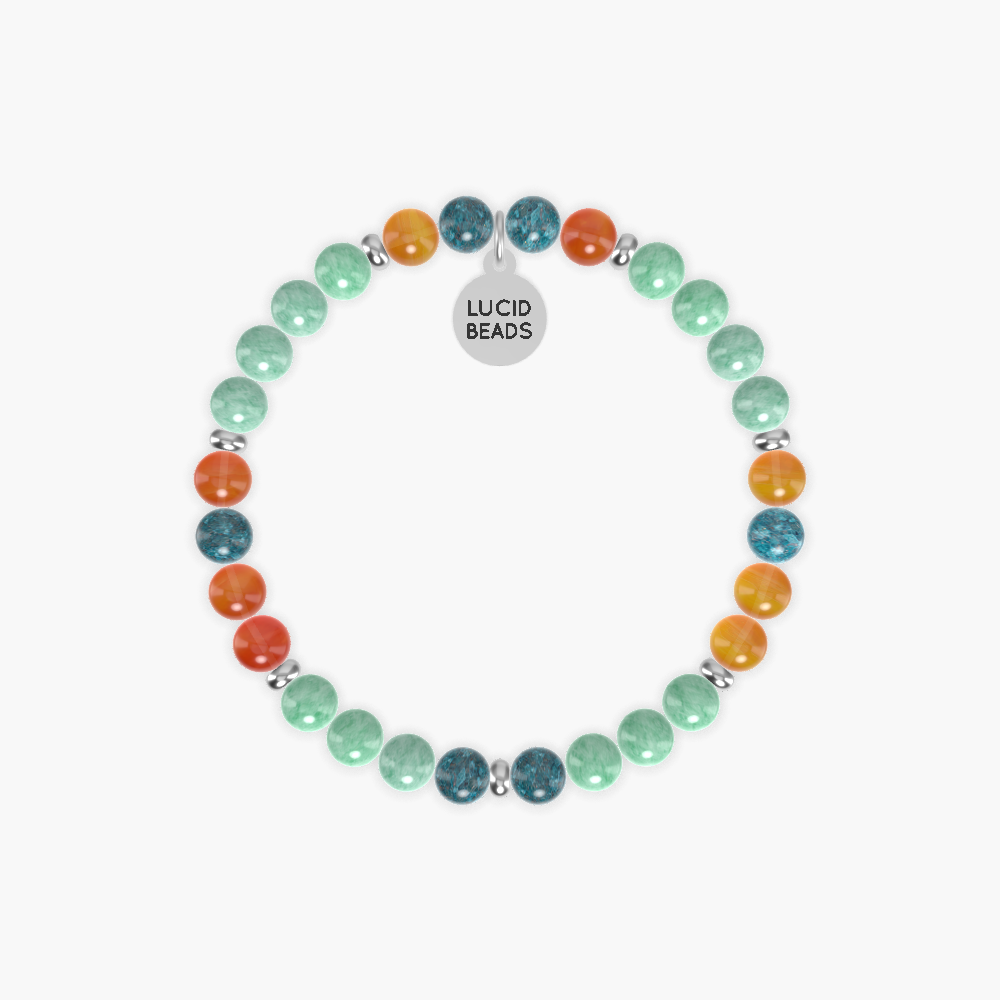 Green Jade, Carnelian and Apatite Bracelet