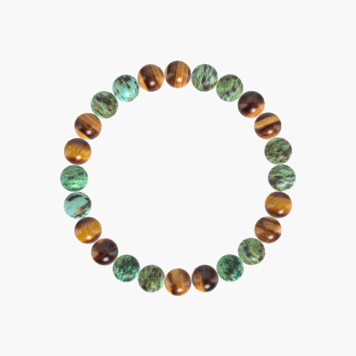 Tiger Eye and African Turquoise Bracelet