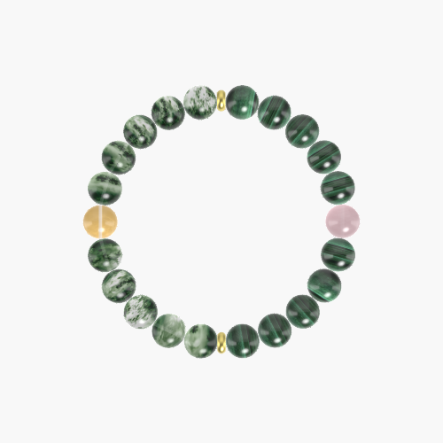 Malachite, Moss Agate, Rose Quartz and more Gemstone Bracelet