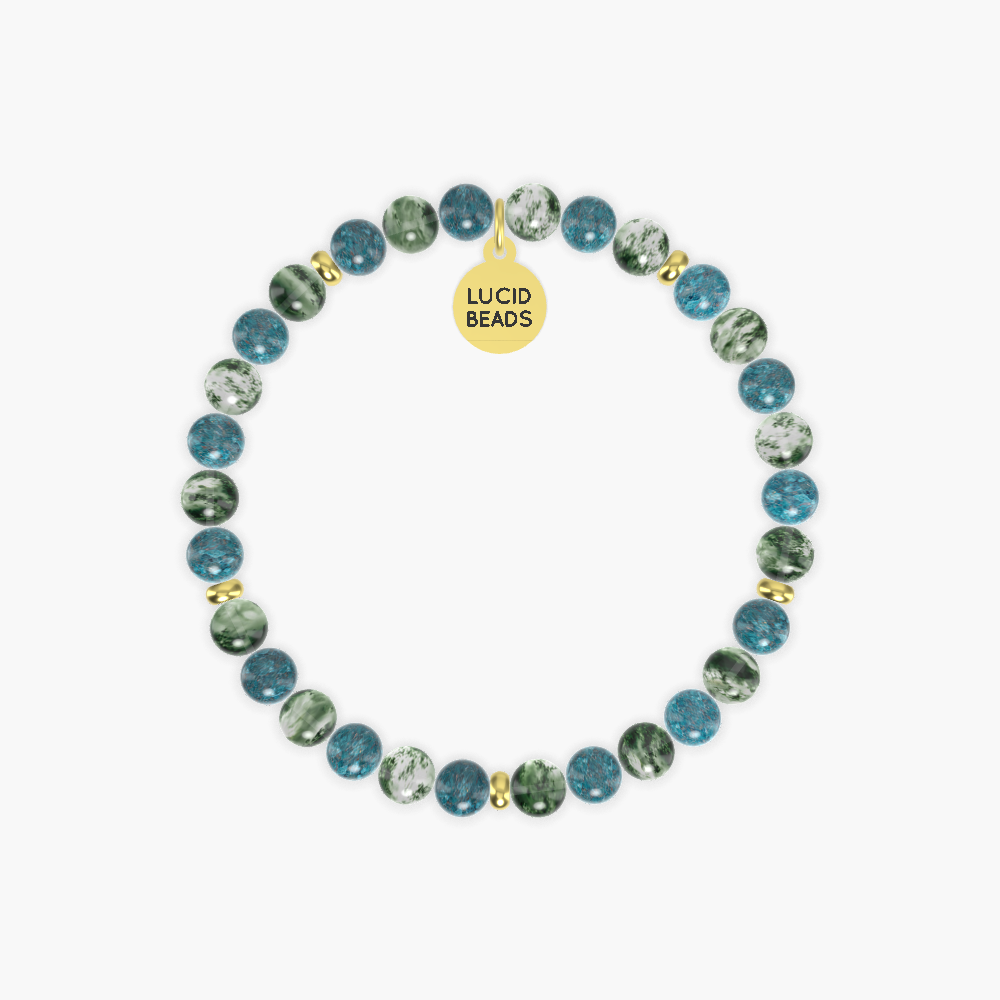 Moss Agate and Apatite Bracelet