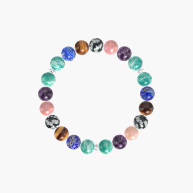 Amazonite, Amethyst, Rhodonite and More Gemstone Bracelet