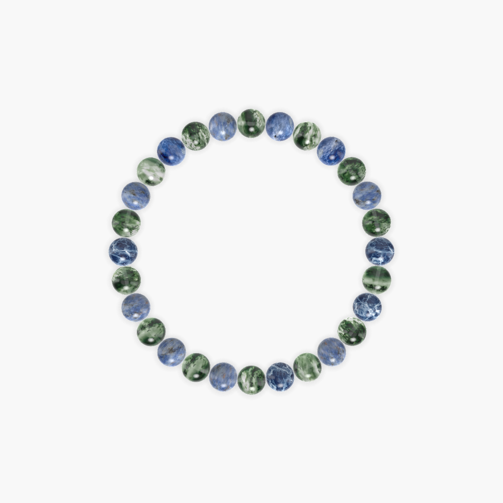 Moss Agate and Sodalite Bracelet