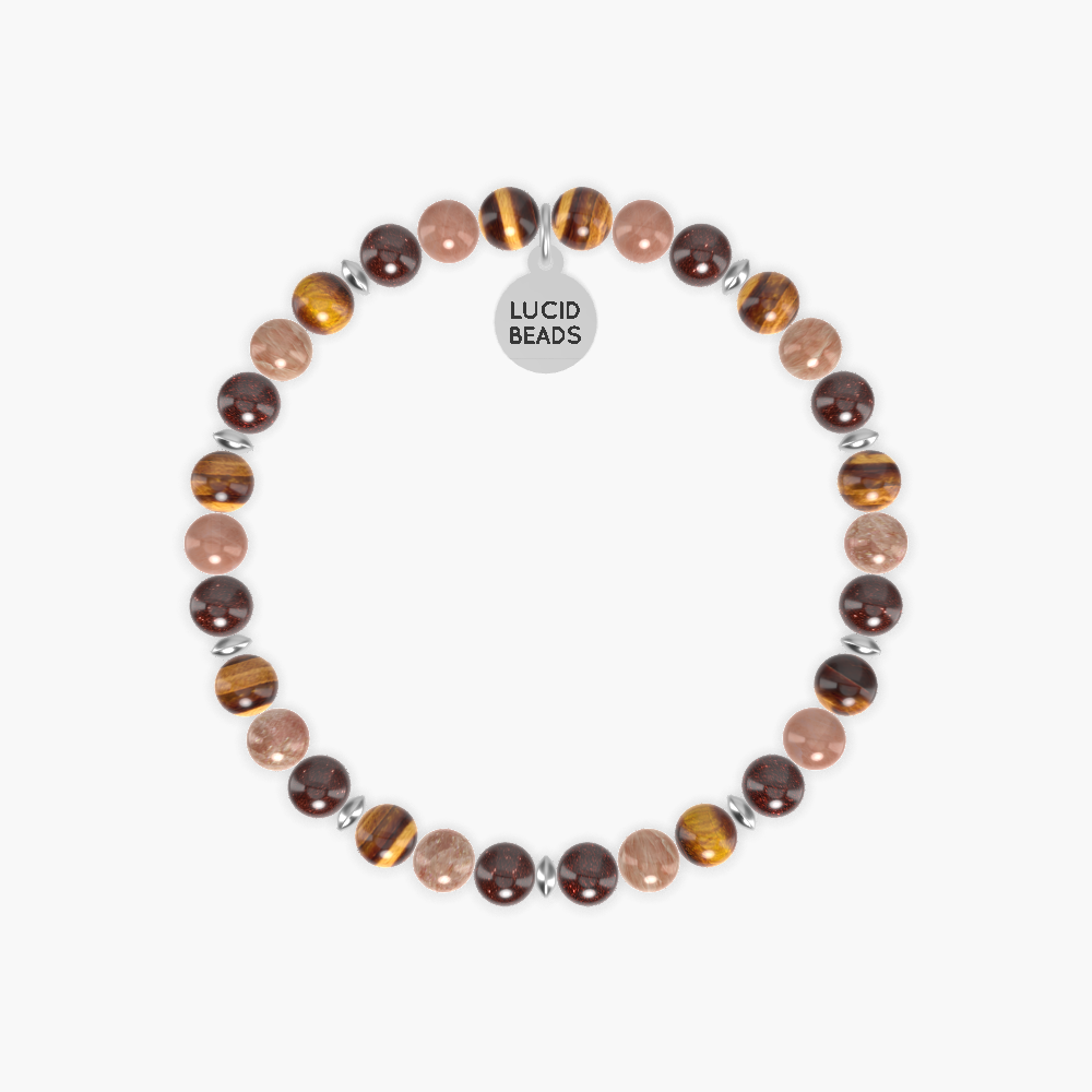 Garnet, Sunstone and Tiger Eye Bracelet