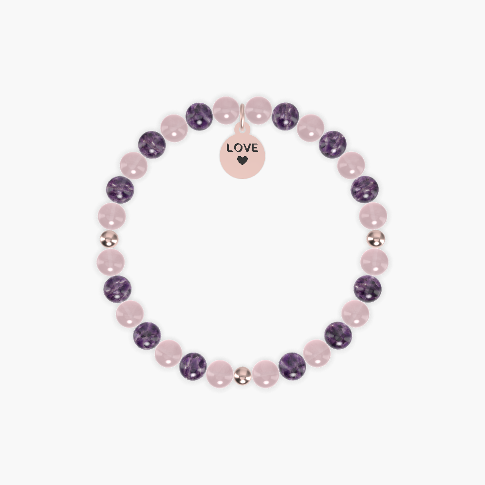 Harmony Bond - Rose Quartz and Amethyst Bracelet