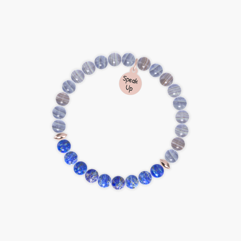 Blue Lace Agate and Lapis Lazuli Bracelet