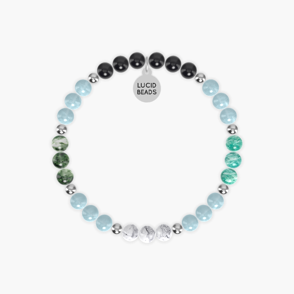 Aquamarine, Black Obsidian, Howlite and more Gemstone Bracelet