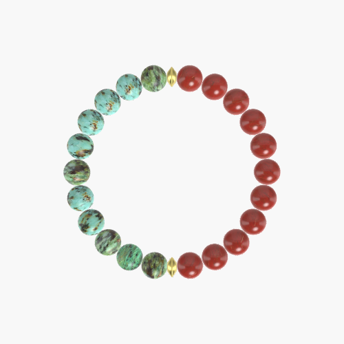 Red Jasper and African Turquoise Bracelet