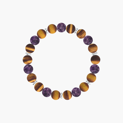 Tiger Eye and Amethyst Bracelet