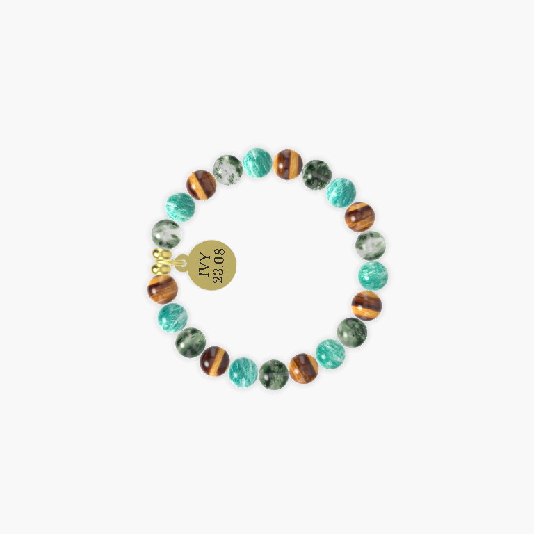 Tiger Eye, Amazonite and Moss Agate Bracelet