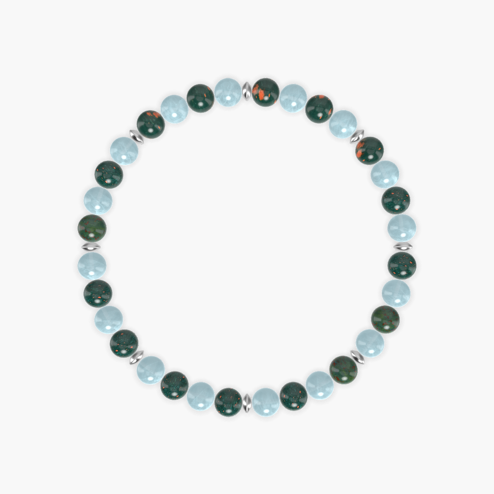 Aquamarine and Bloodstone Bracelet