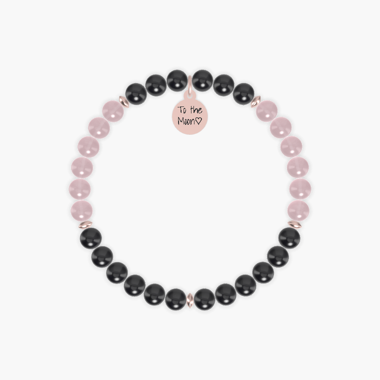 Black Tourmaline and Rose Quartz Bracelet