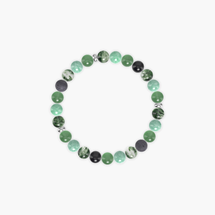 Aventurine, Green Jade, Moss Agate and more Gemstone Bracelet