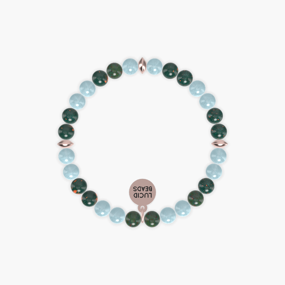 Bloodstone and Aquamarine Bracelet