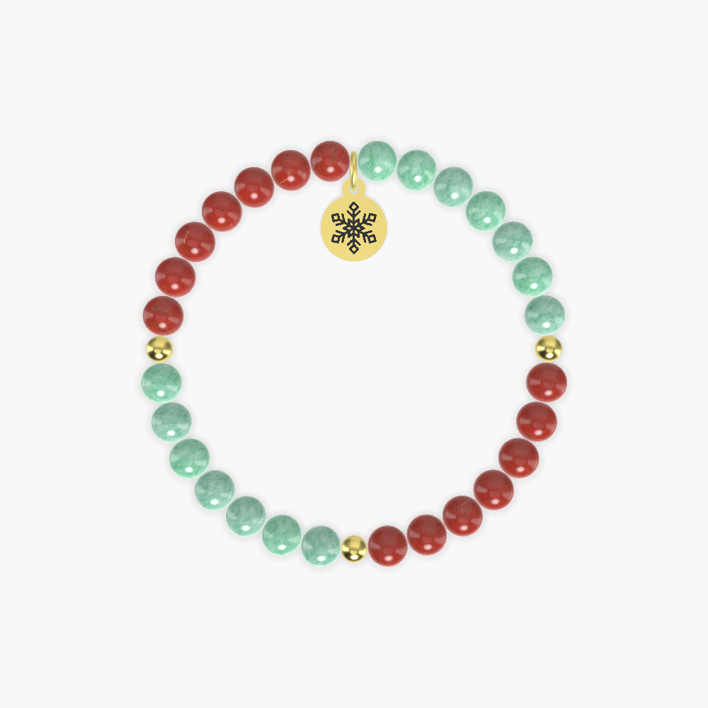 Holiday Harmony - Red Jasper and Green Jade Bracelet