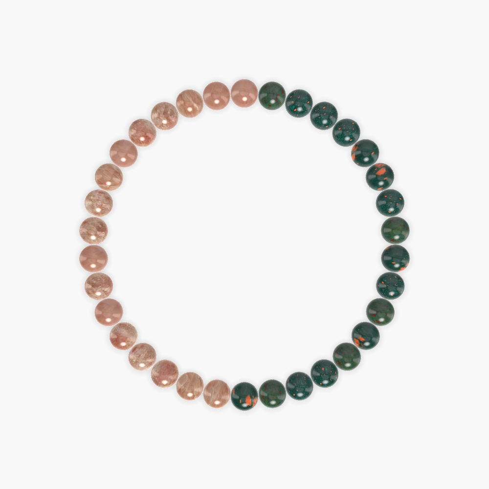 Bloodstone and Sunstone Bracelet