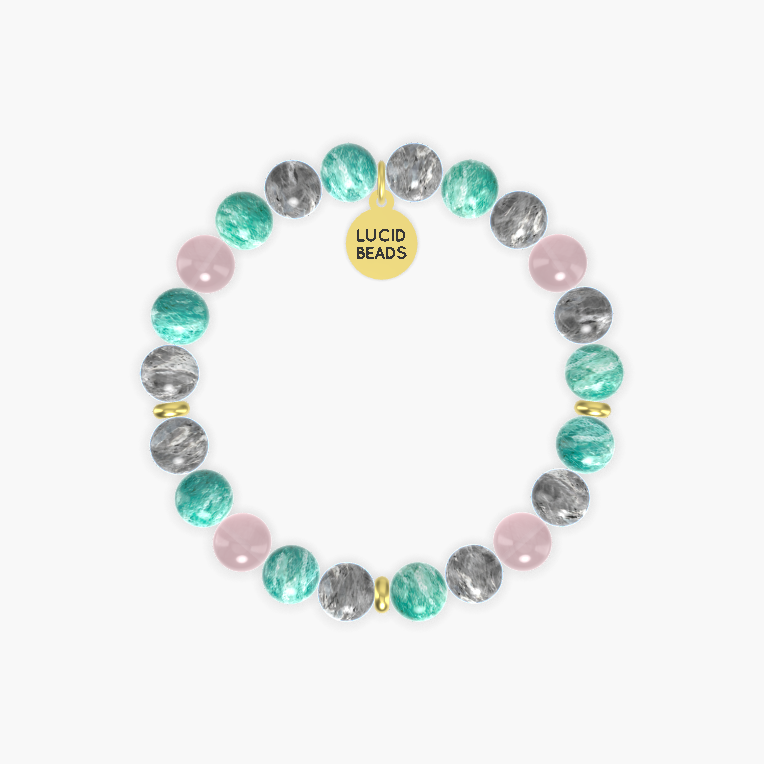 Amazonite, Labradorite and Rose Quartz Bracelet