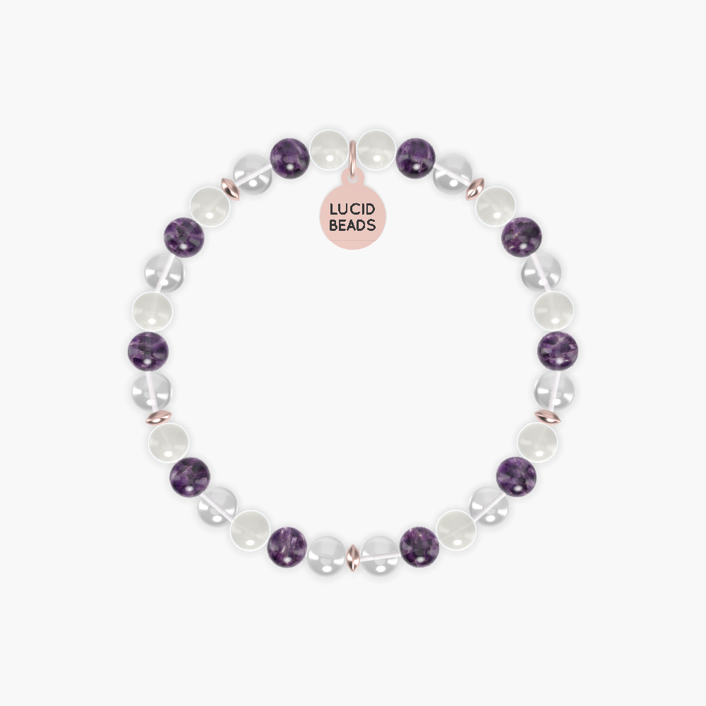 Clear Quartz, Amethyst and Moonstone Bracelet