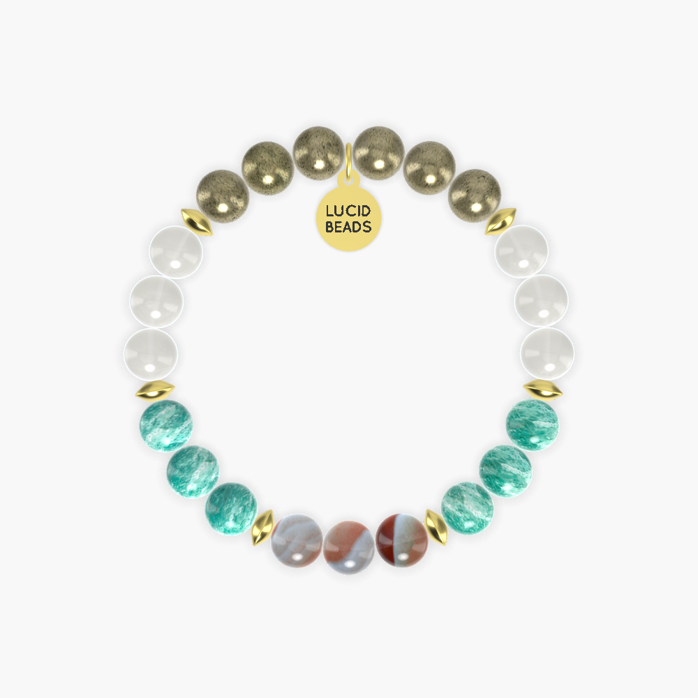 Amazonite, Moonstone, Pyrite and more Gemstone Bracelet