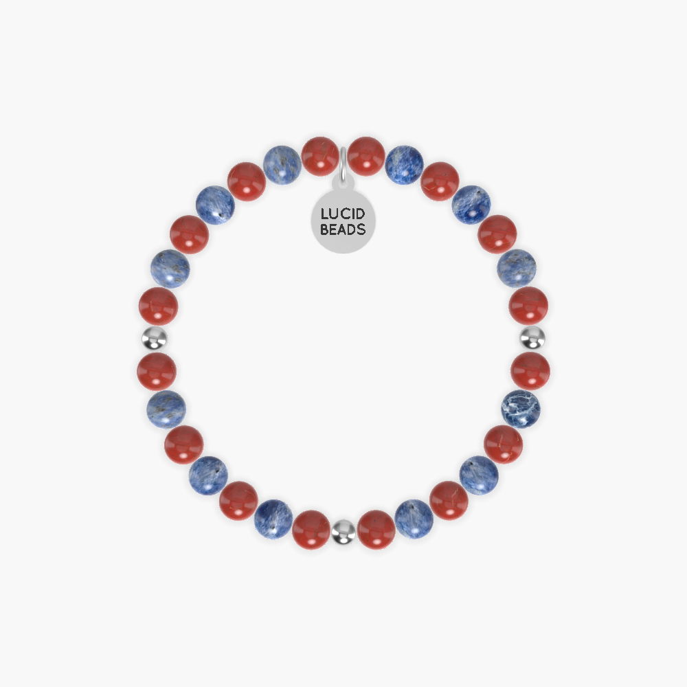 Veteran's Day - Red Jasper and Sodalite Bracelet