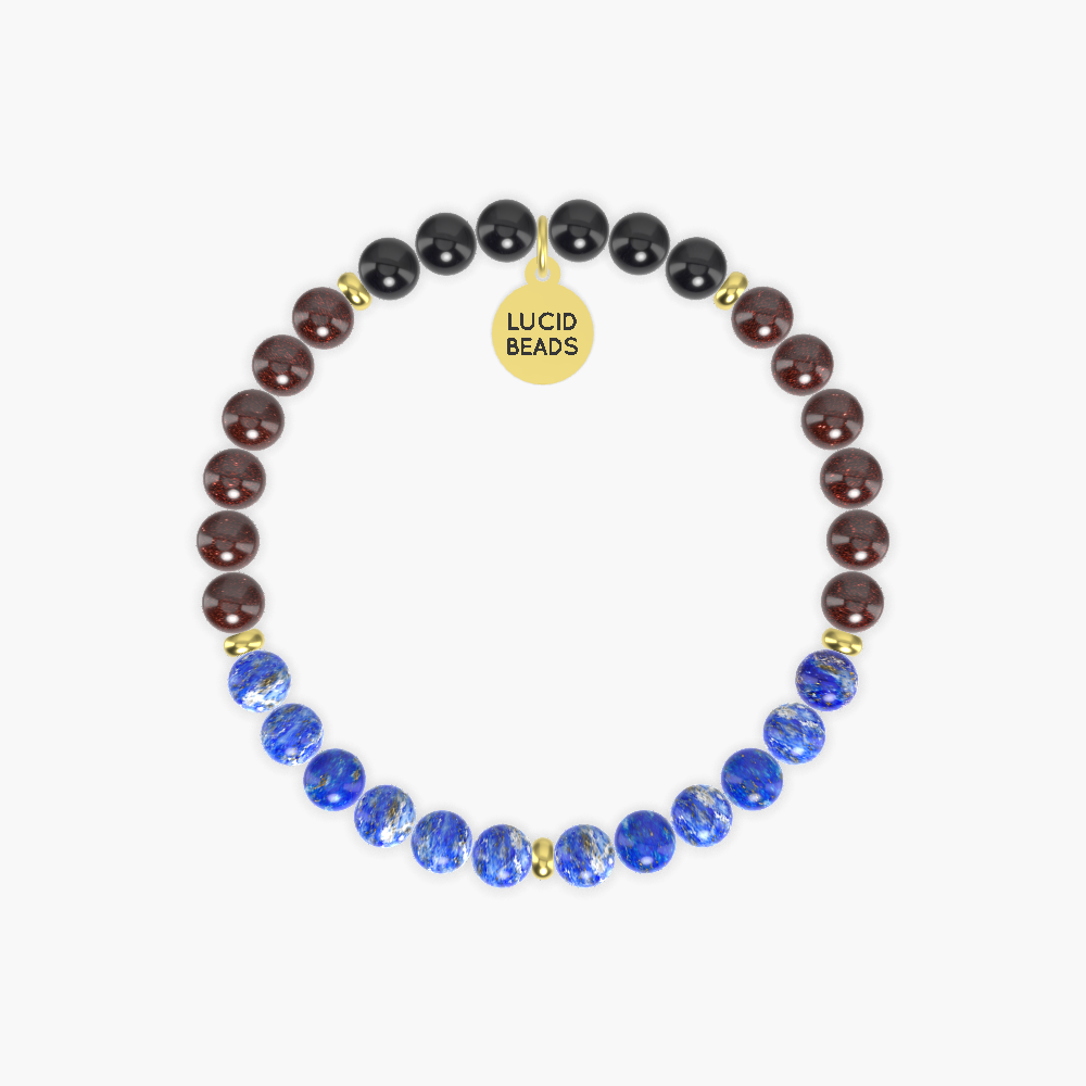 Lapis Lazuli, Garnet and Black Tourmaline Bracelet