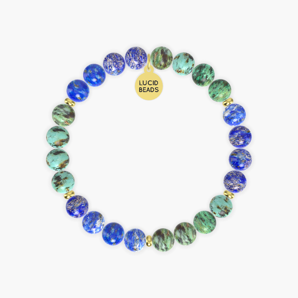 Serenity Harmony Gift - African Turquoise and Lapis Lazuli Bracelet