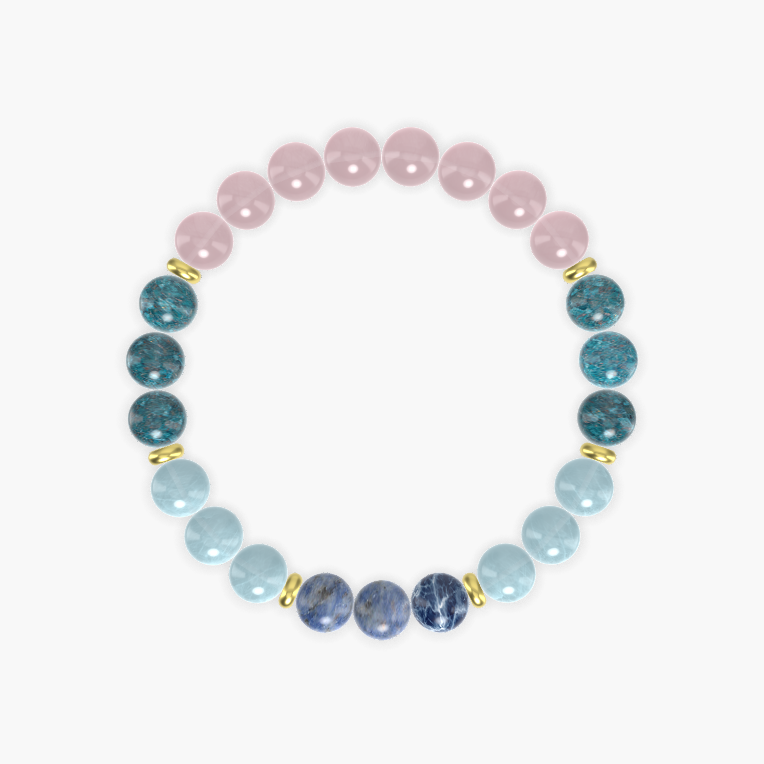 Rose Quartz, Aquamarine, Apatite and more Gemstone Bracelet