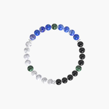 Black Obsidian, Lapis Lazuli, Howlite and More Gemstone Bracelet