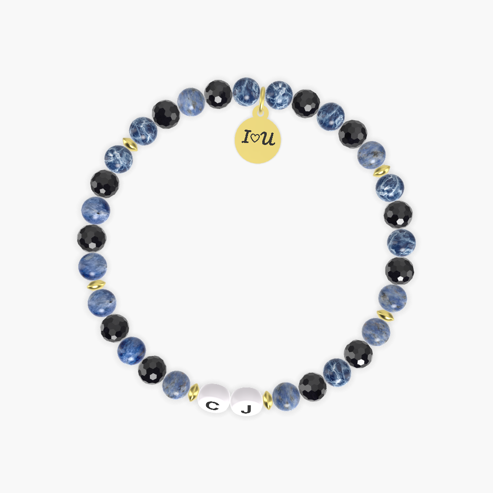 Sodalite and Black Tourmaline Bracelet