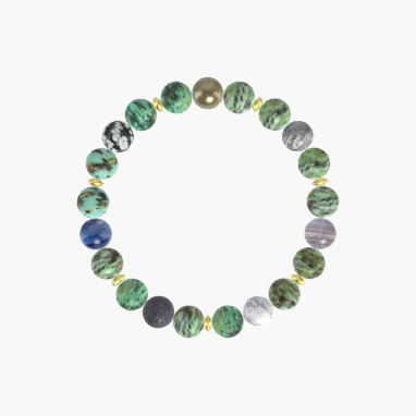 African Turquoise, Howlite, Blue Lace Agate and more Gemstone Bracelet