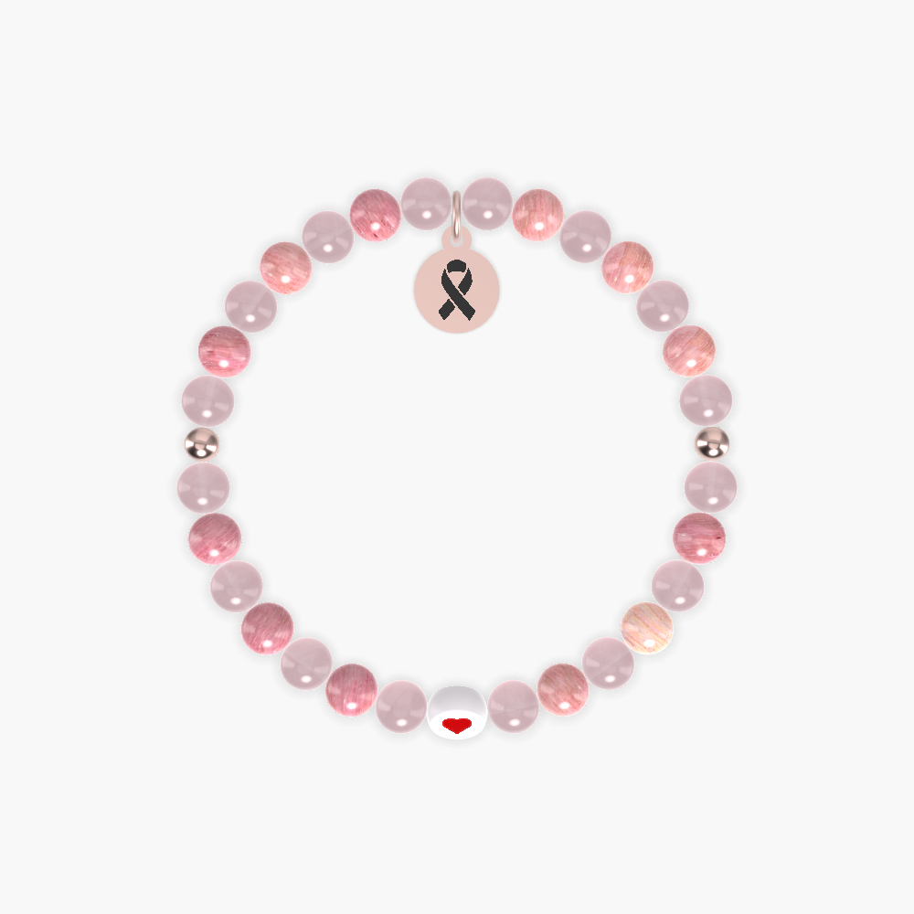 Heart of Hope - Rose Quartz and Rhodonite Bracelet