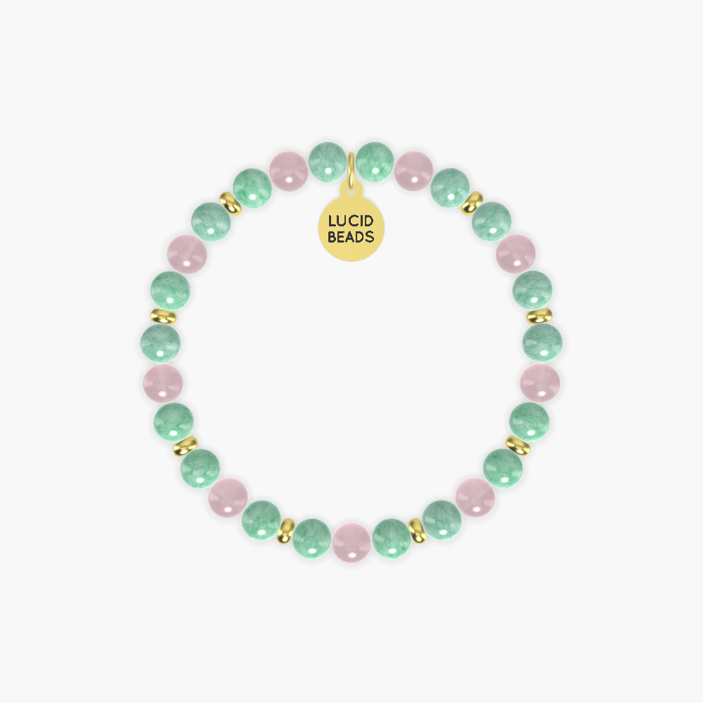 Green Jade and Rose Quartz Bracelet