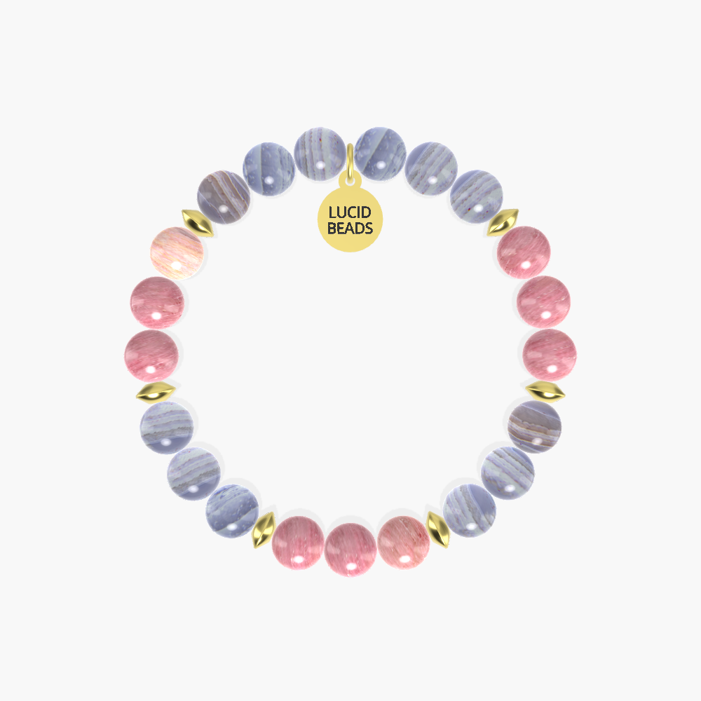 Harmony Insight Connection - Blue Lace Agate and Rhodonite Bracelet