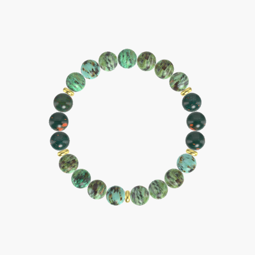 African Turquoise and Bloodstone Bracelet