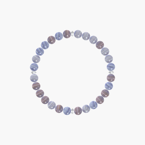 Blue Lace Agate Gemstone Bead Bracelet