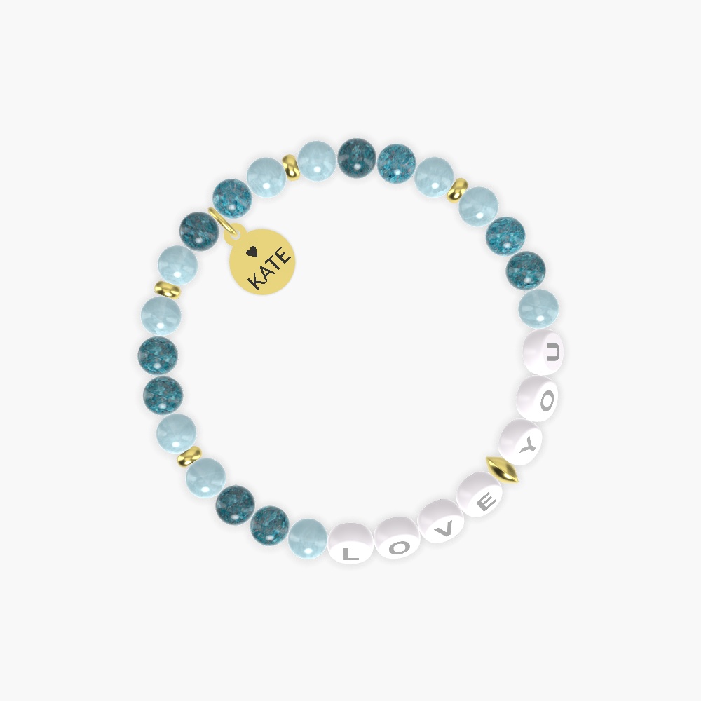 Aquamarine and Apatite Bracelet