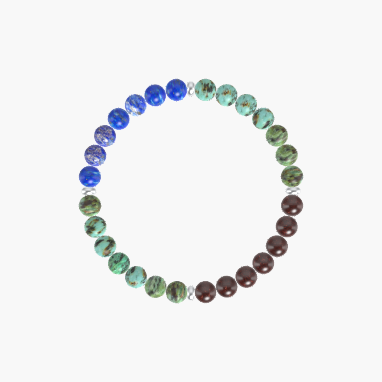 African Turquoise, Garnet and Lapis Lazuli Bracelet