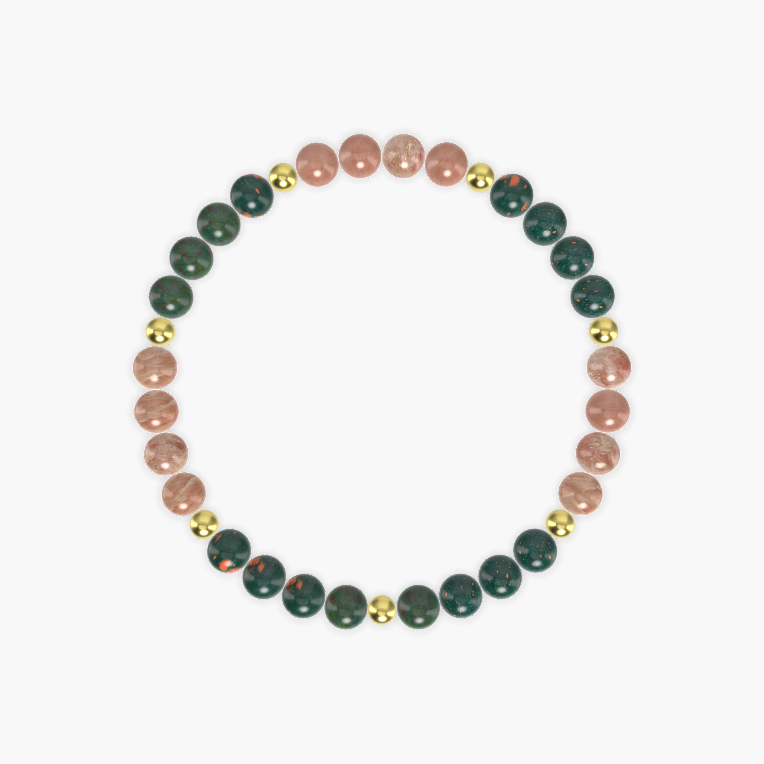 Bloodstone and Sunstone Bracelet