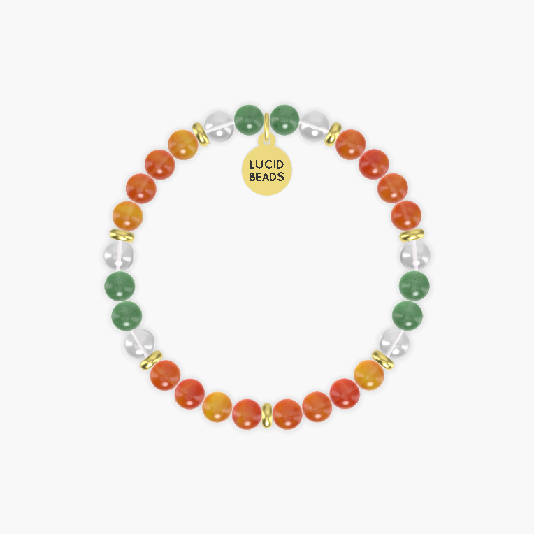 Carnelian, Clear Quartz and Aventurine Bracelet