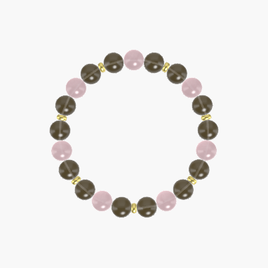 Smoky Quartz and Rose Quartz Bracelet