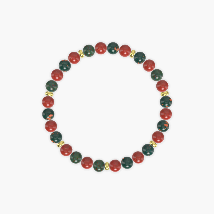 Red Jasper and Bloodstone Bracelet