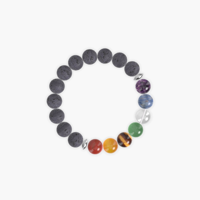 Lava Rock, Aventurine, Clear Quartz and more Gemstone Bracelet