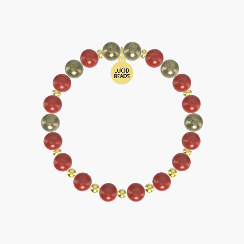 Red Jasper and Pyrite Bracelet