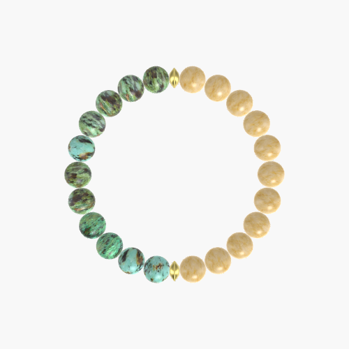 Yellow Jade and African Turquoise Bracelet