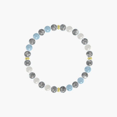 Labradorite, Aquamarine and Moonstone Bracelet