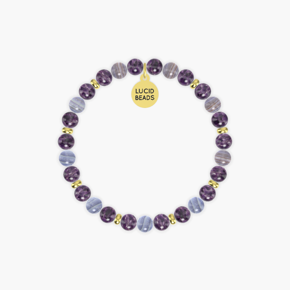 Amethyst and Blue Lace Agate Bracelet