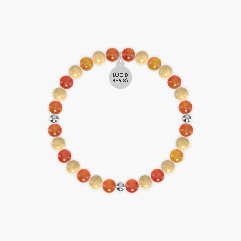 Thanksgiving Harvest Glow - Carnelian and Yellow Jade Bracelet